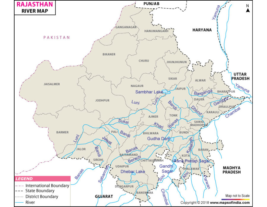 Buy Rajasthan River Map online